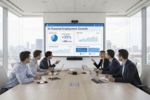 ai powered employment growth word in a screen