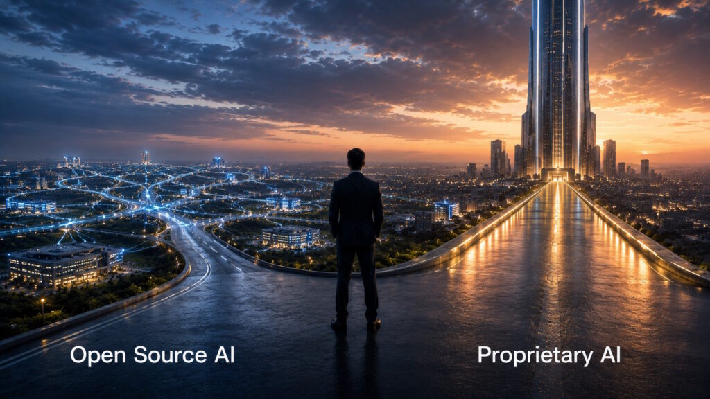open source AI vs proprietary AI